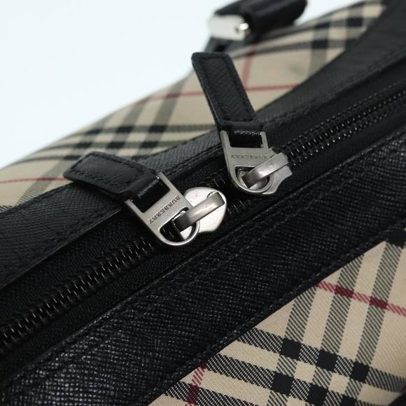 BURBERRY Nova Check Hand Bag Canvas Beige Silver Auth bs17636 - Picture 11 of 16